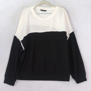 DOKOTOO Women's Black &‎ White Whimsigoth Long Sleeve Shirt Size L